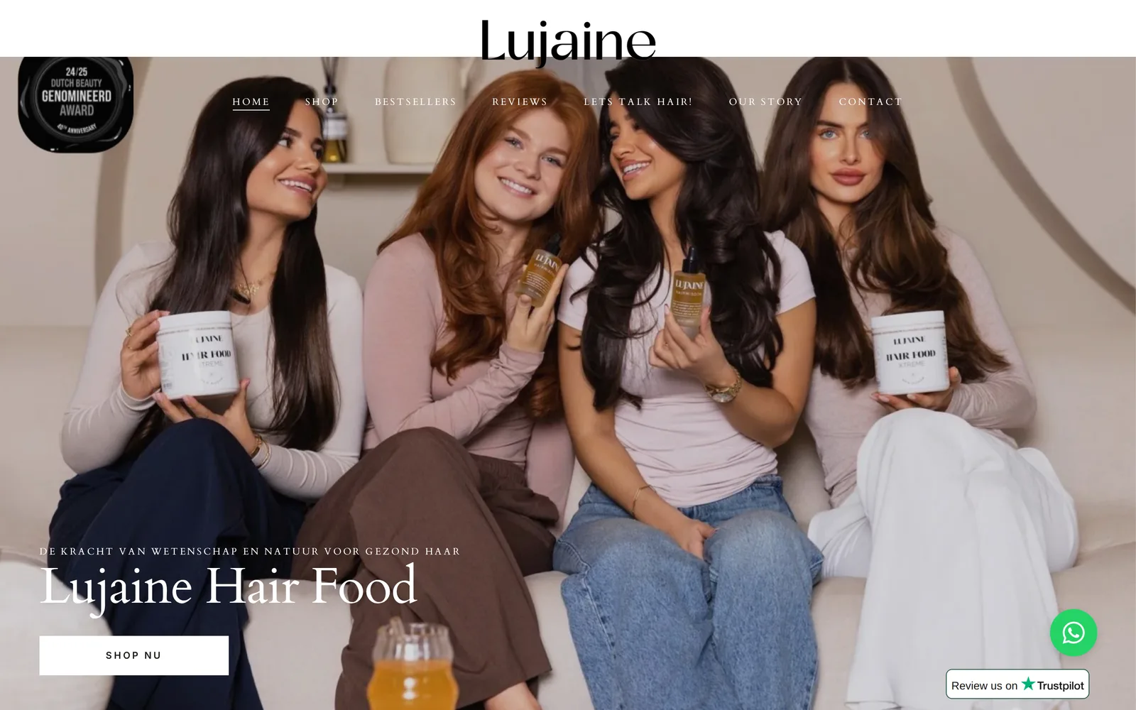 Shopify-webshop van Lujaine Hair