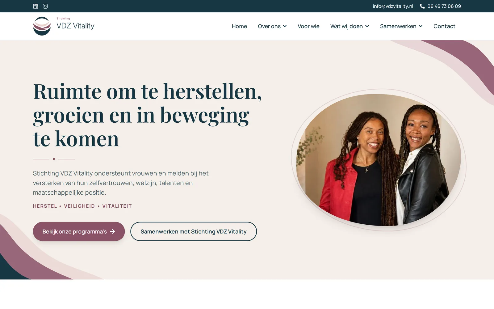 Website van VDZ Vitality